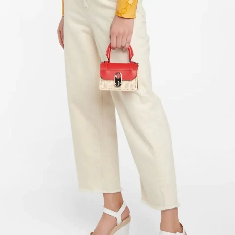 Christian Louboutin Elisa Nano leather and raffia tote - Picture 2 of 16